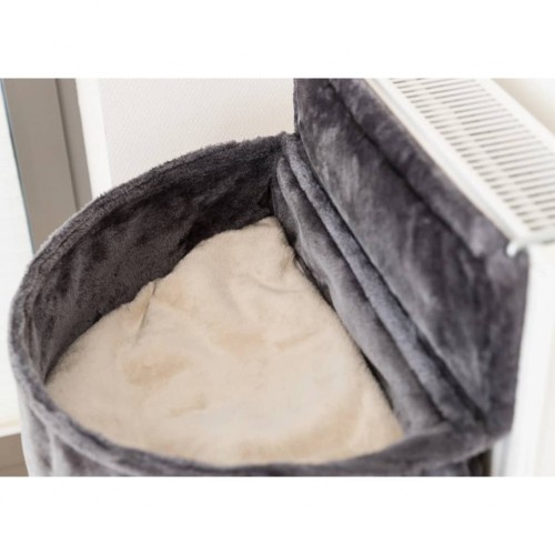 Cama de radiador cinza para gatos