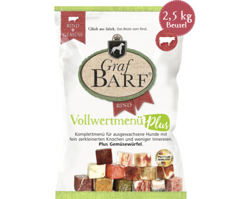 Rauw hondenvoer BARF Graf BARF Complete Menu Plus Rundvlees 2,5 kg diepvries