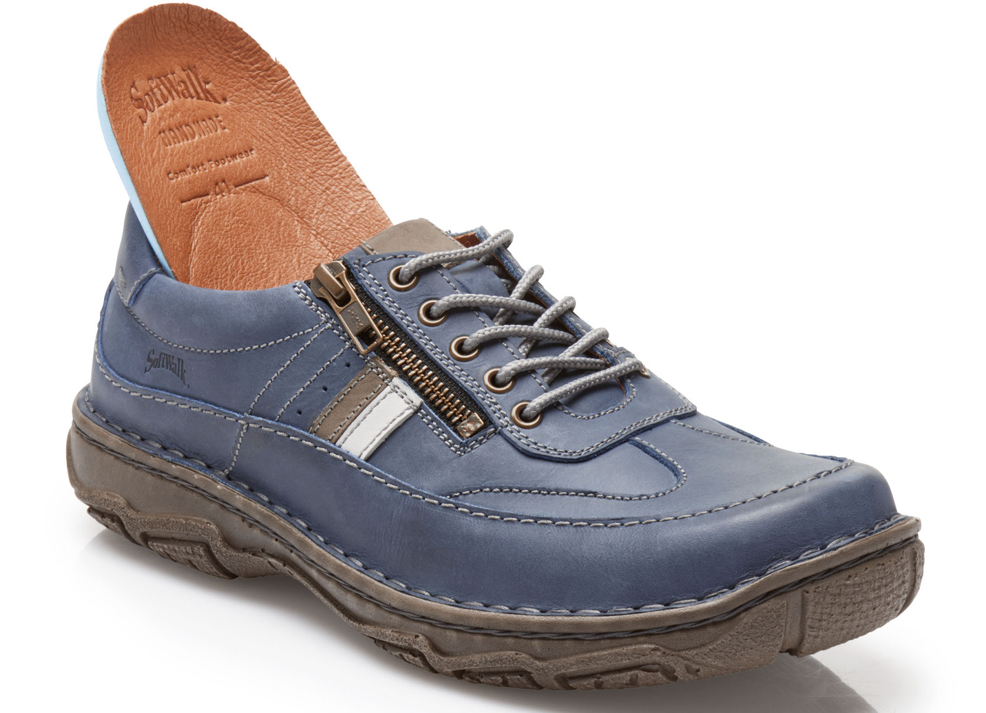 Schnürschuh mit Kontrast-Besätzen
