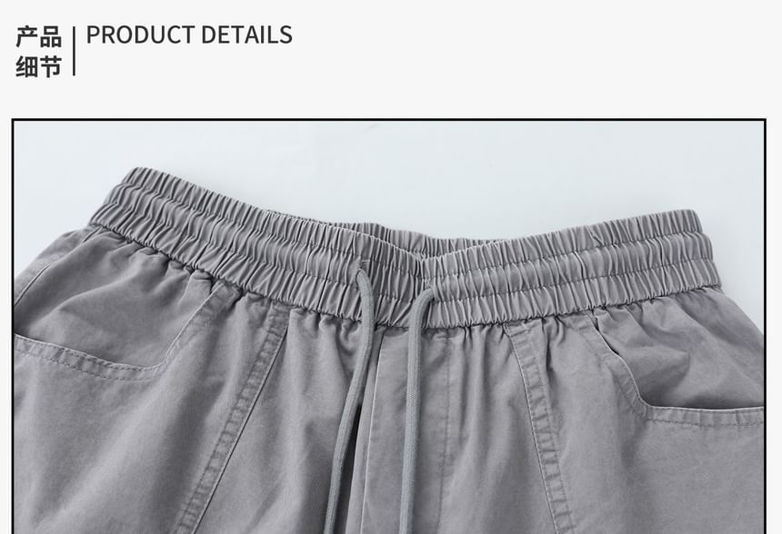 INStudio - Effen cargoshorts met trekkoordtaille