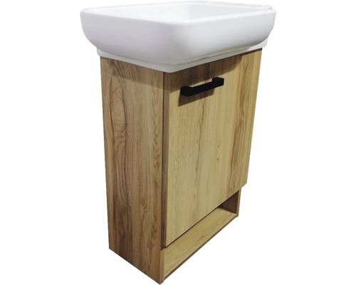 basano Venas 54 cm gastenbadkamermeubelset inclusief keramische wastafel in Legnano-look
