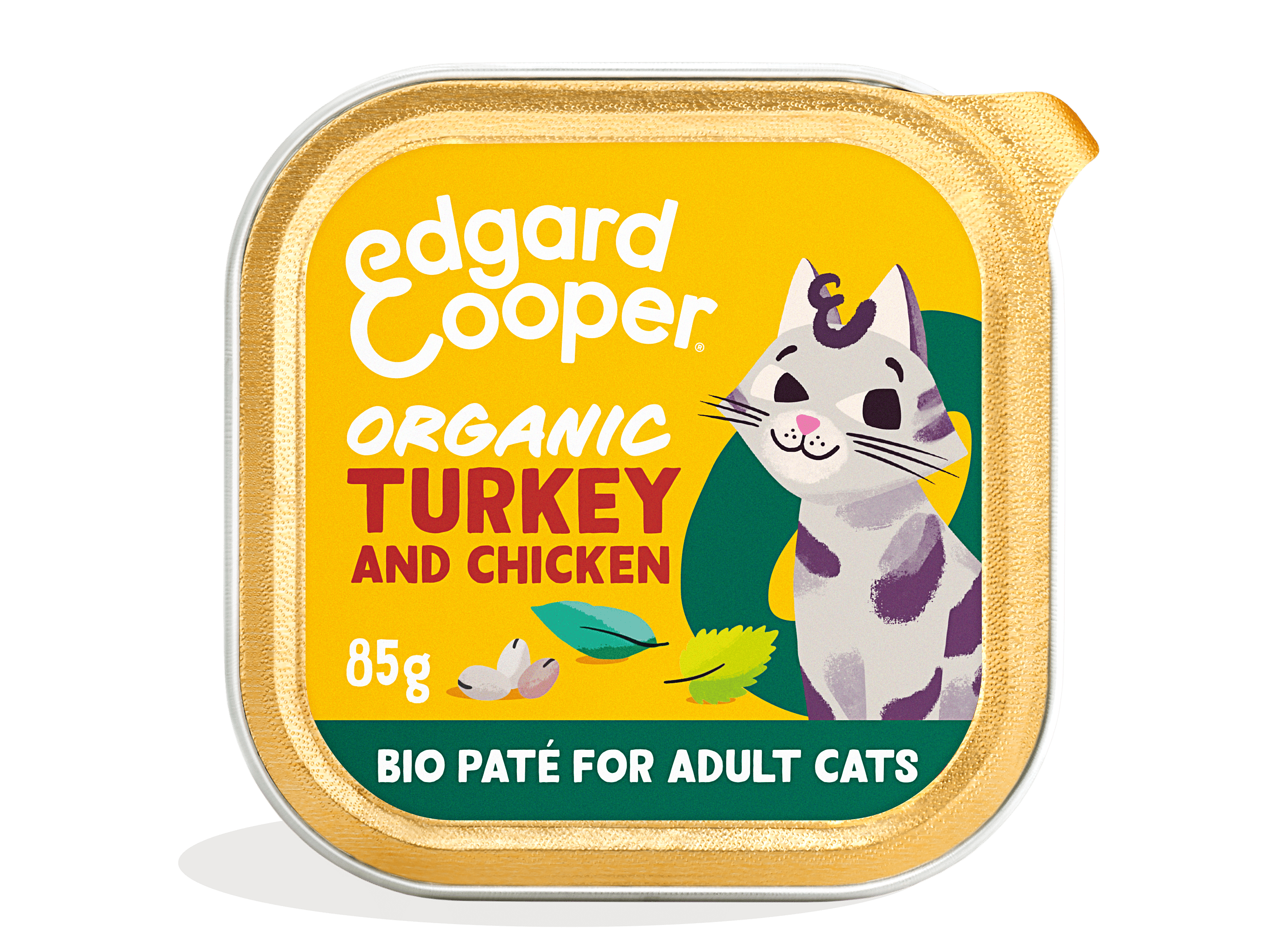 Edgard & Cooper Kuipjes Bio Kalkoen en Kip Pate Adult Kat 16 x 85 gram | 12582
