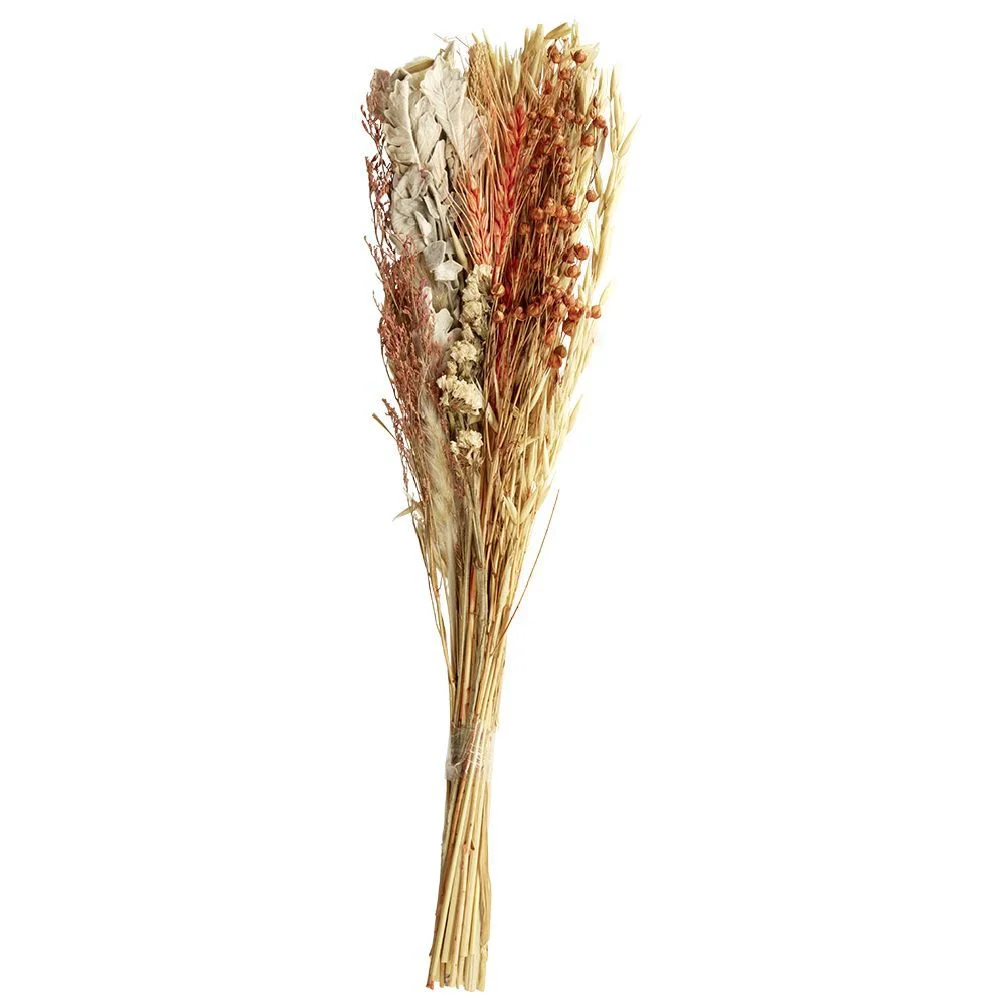 Bouquet de fleurs séchées orange et rose H50cm