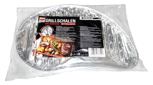 Alu-Grillschale eckig mit Anfasser 5 Stück