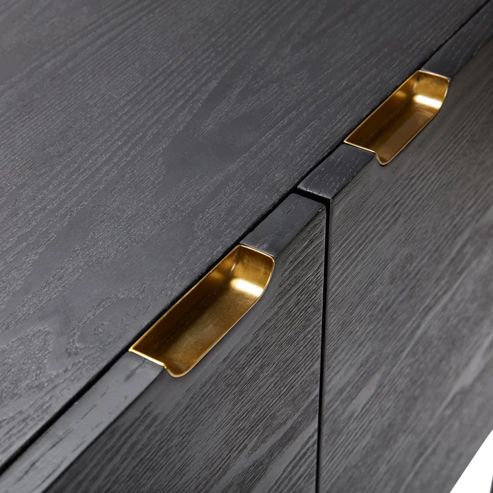 Hübsch Interior - Kommode mit 2 Fächern, schwarz / Messing