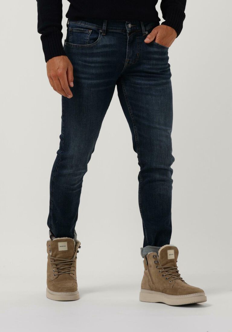 7 FOR ALL MANKIND donkerblauwe 7 for all mankind slim fit jeans slimmy tapered stretch tek native