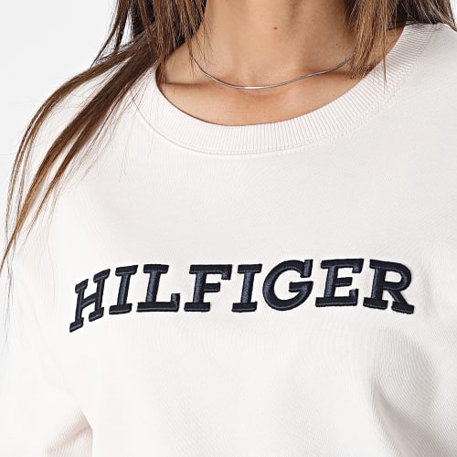 Sweat Crewneck Femme Regular Monotype Embroidery 8860 Beige