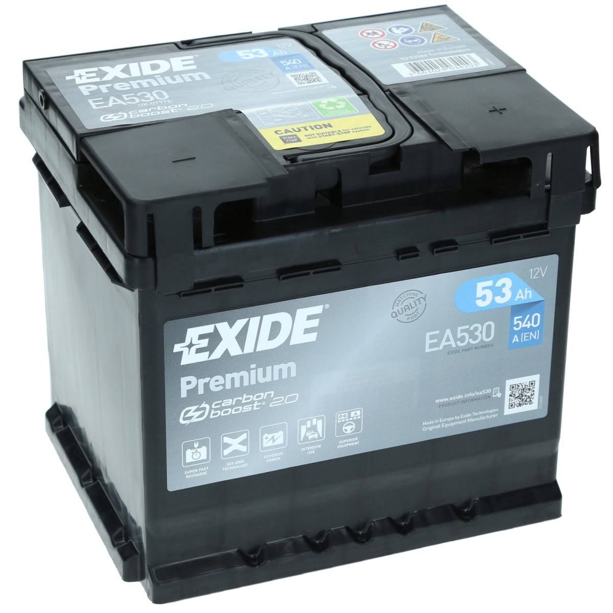 Exide ea530 Premium Carbon Boost Autobatterie 12V 53Ah 540A