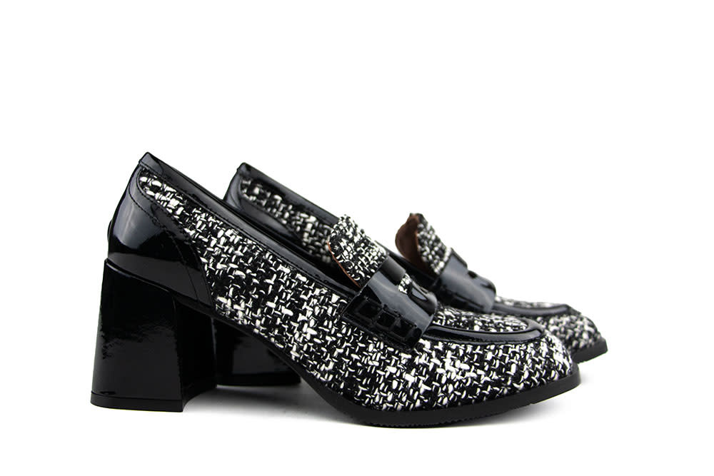 Eva Luna Pump Camilla Nero Tweed Vernice