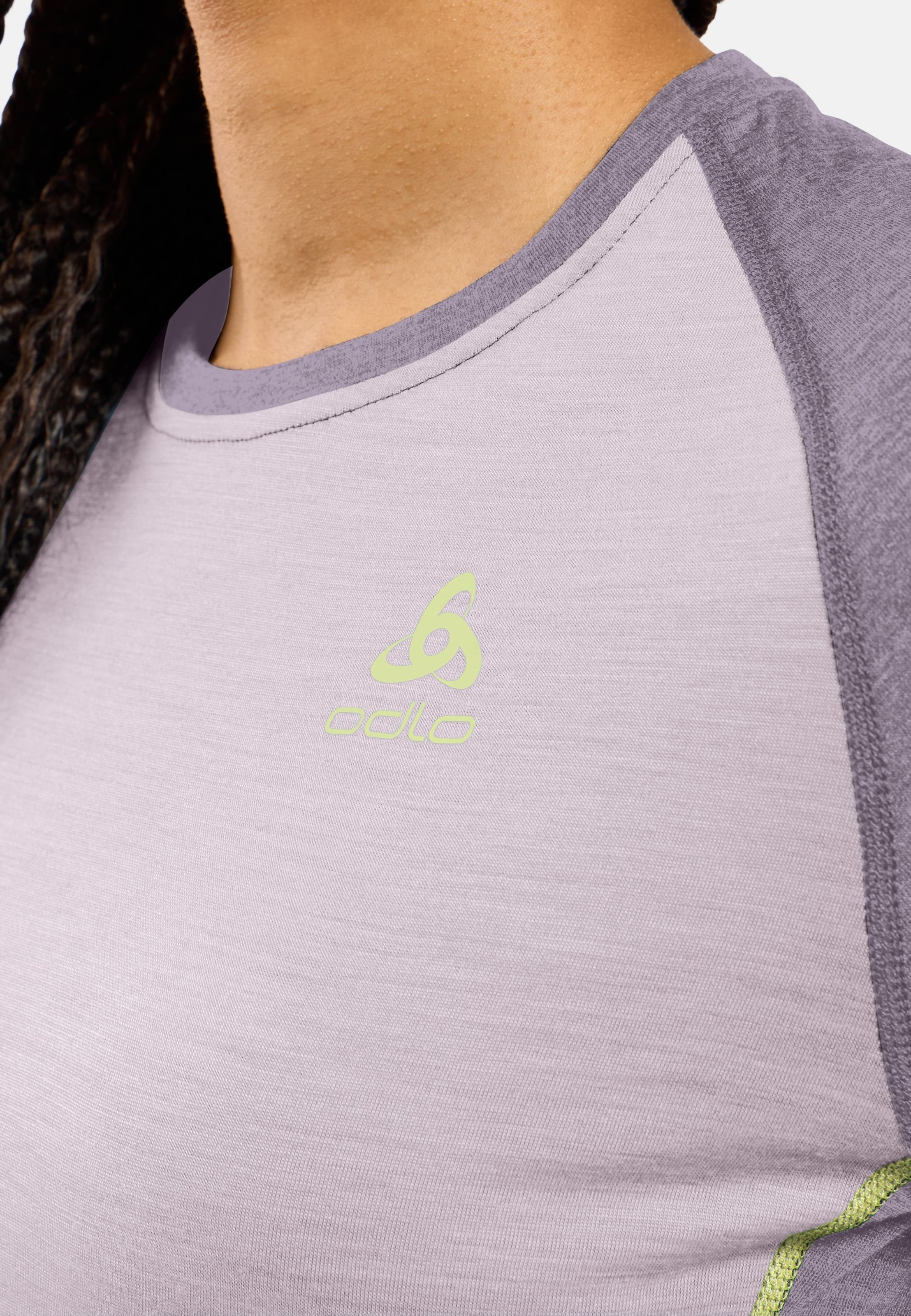 Natural Performance Wool 150 Base Layer Langarmshirt in misty lilac - gray ridge melange