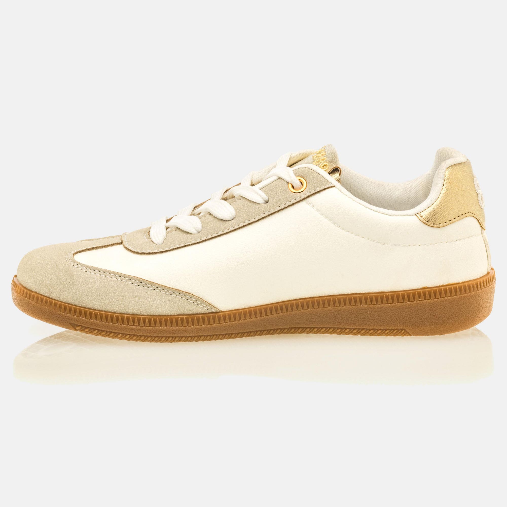 Baskets basses Femme blanc/or