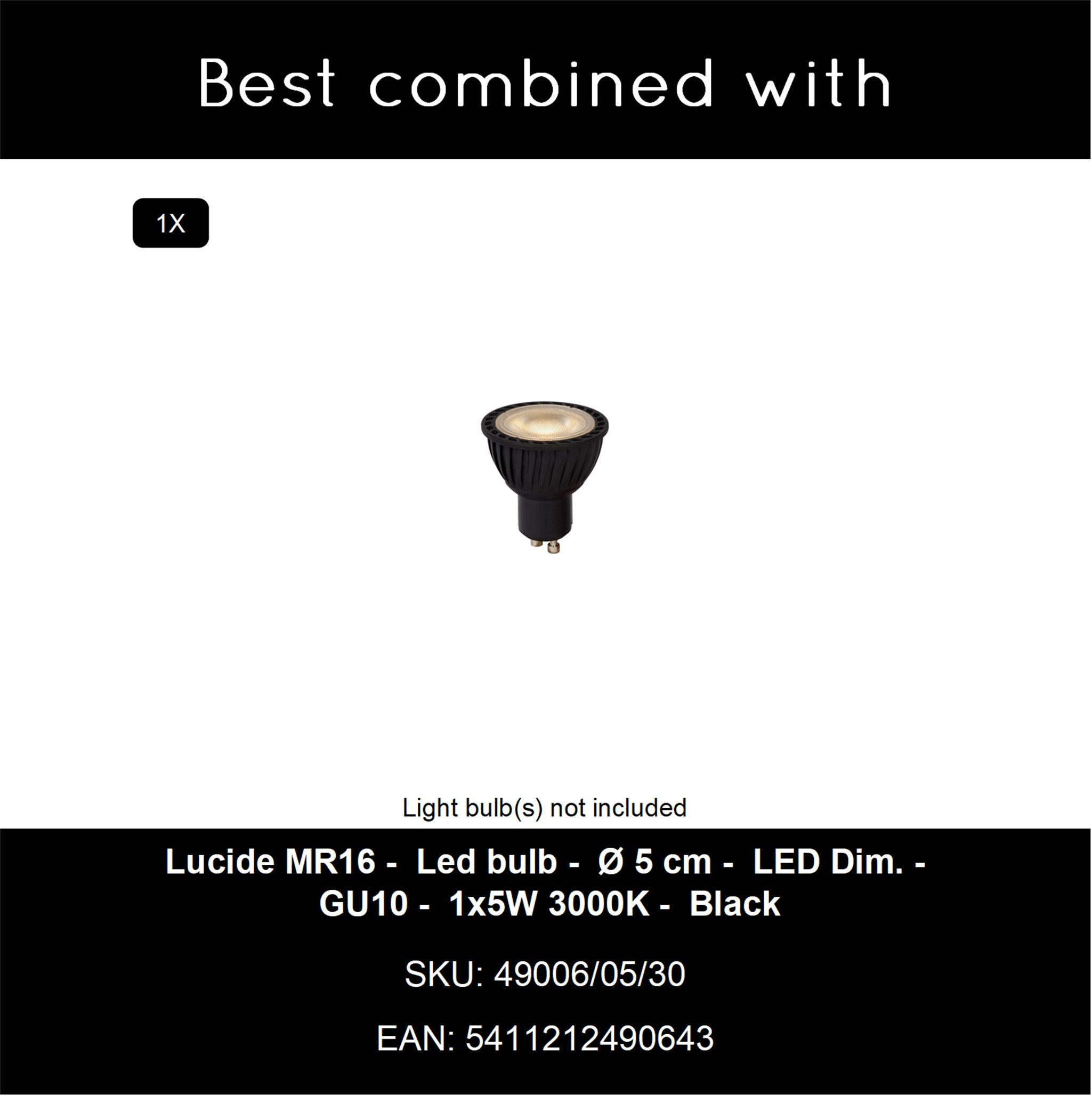 Lucide TIMBALA Wandspot - Zwart