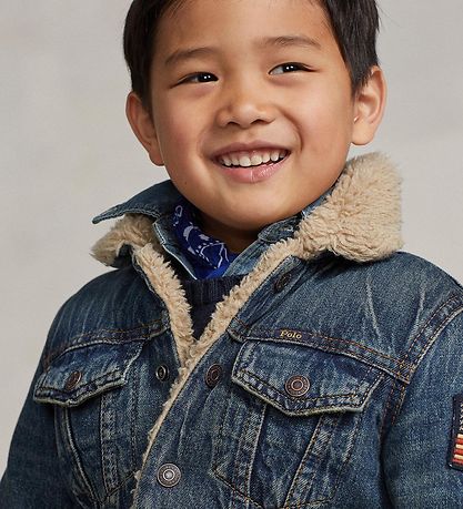 Polo Ralph Lauren Denimjakke m. For - Blå