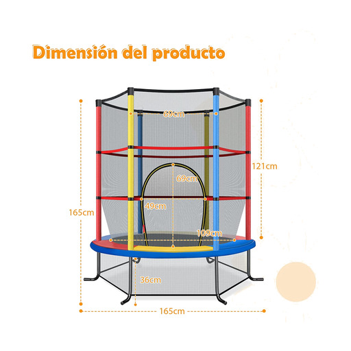 Cama elástica Costway de 165 cm com rede de segurança