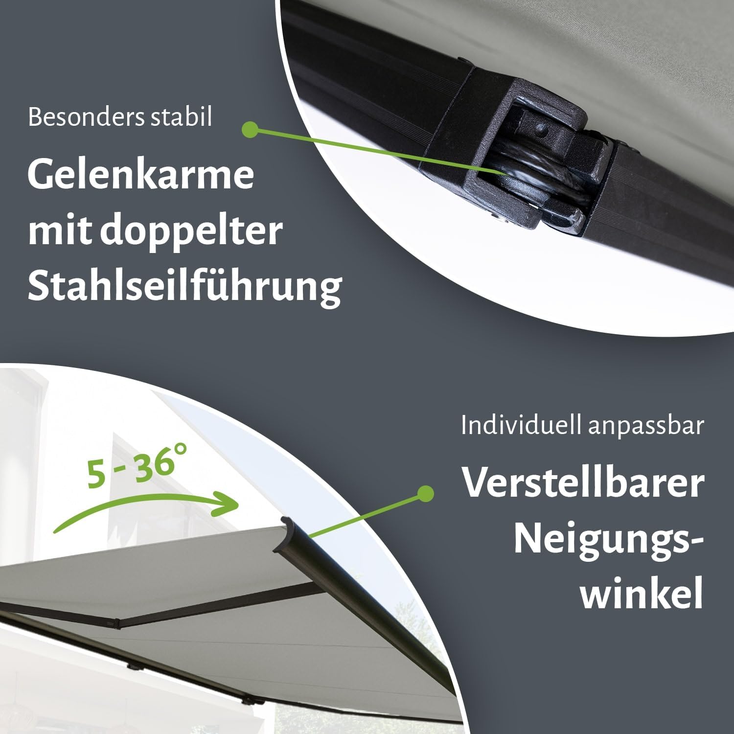 empasa elektrische Vollkassettenmarkise Profi Plus mit WiFi-Motor Smart Home kompatibel Terrassenüberdachung Markise Kassettenmarkise, hellgrau, Verschiedene Größen
