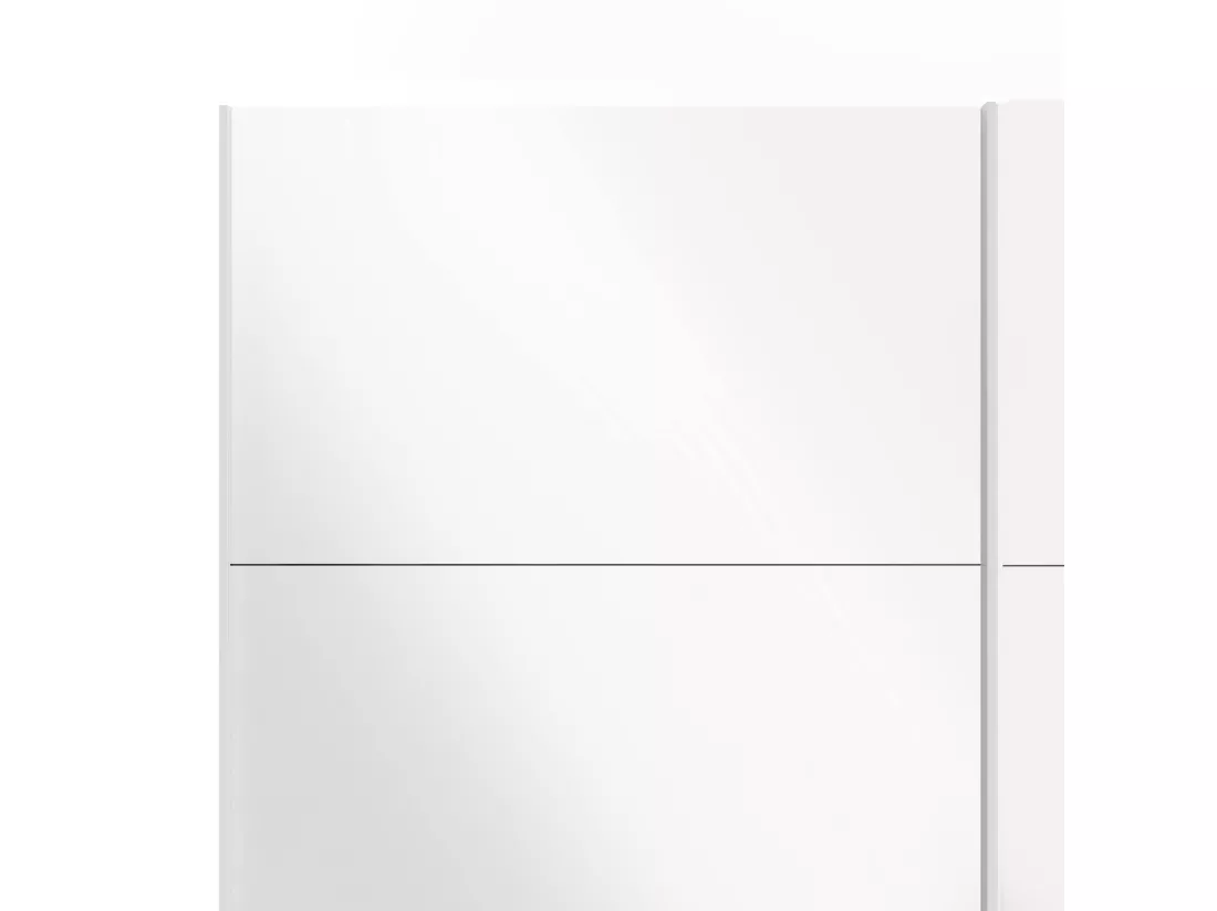 Garde-robe 2 portes Paeng, Meubles de chambre, Penderie de plain-pied, Placard à vêtements, 182x61 h220 cm, Blanc brillant