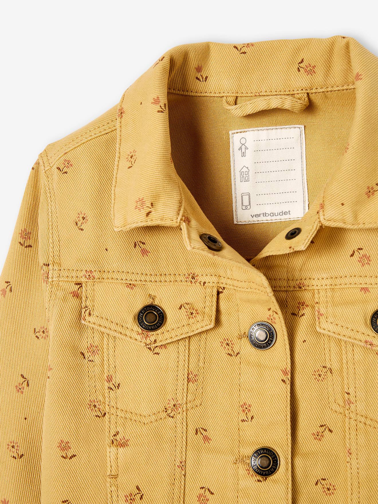 Jaqueta estampada cor mostarda para meninas