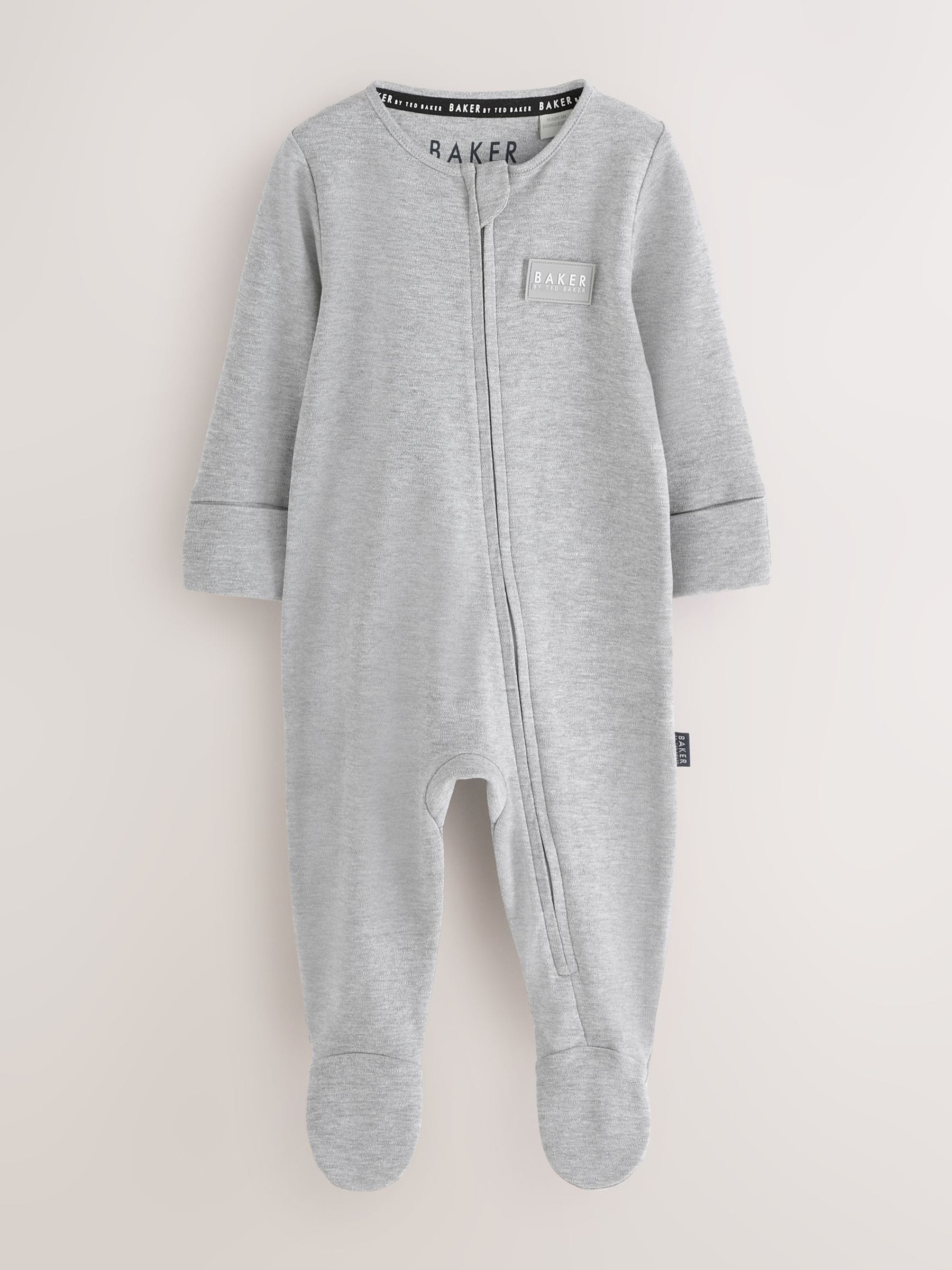 Grey/Green/Stone - Baker by Ted Baker 3 Pack Sleepsuits