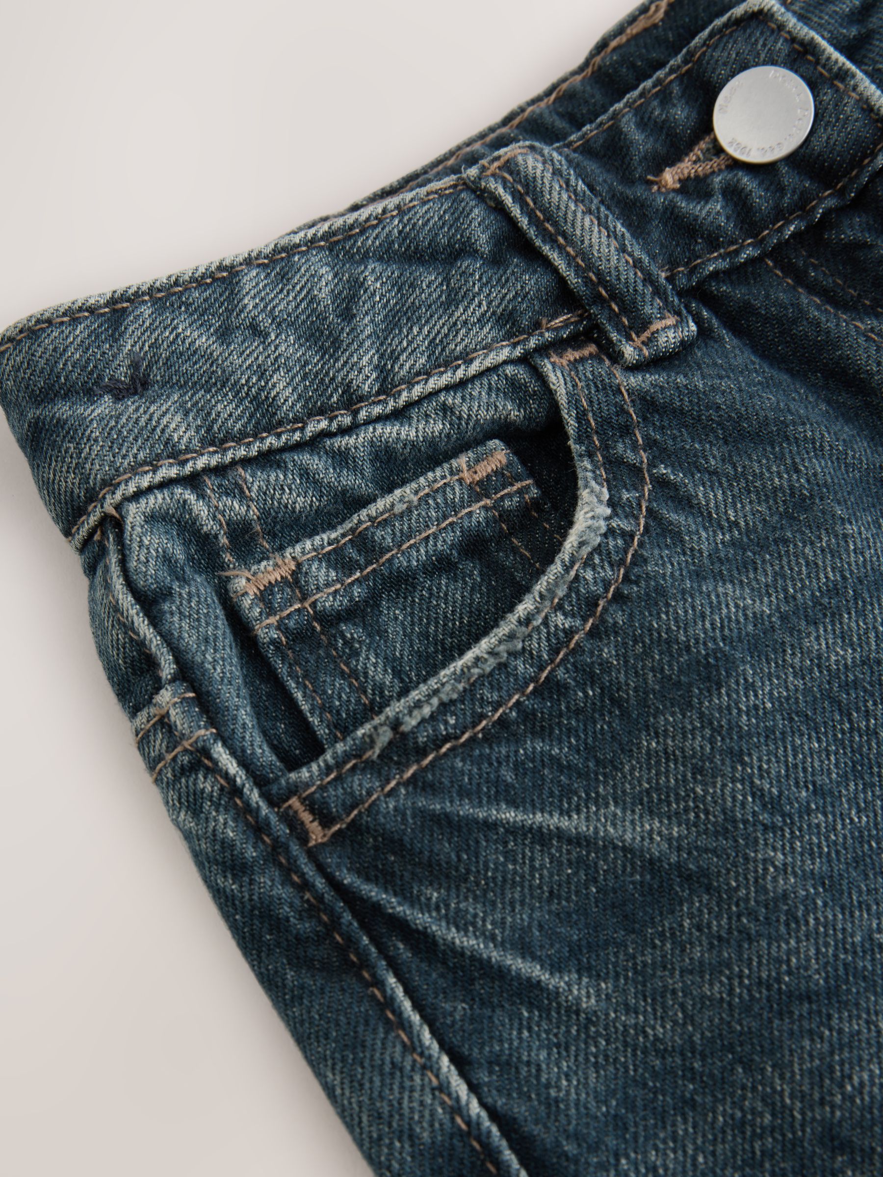Donkerblauw - Jeans met omgeslagen wijde pijpen (3-16jr)