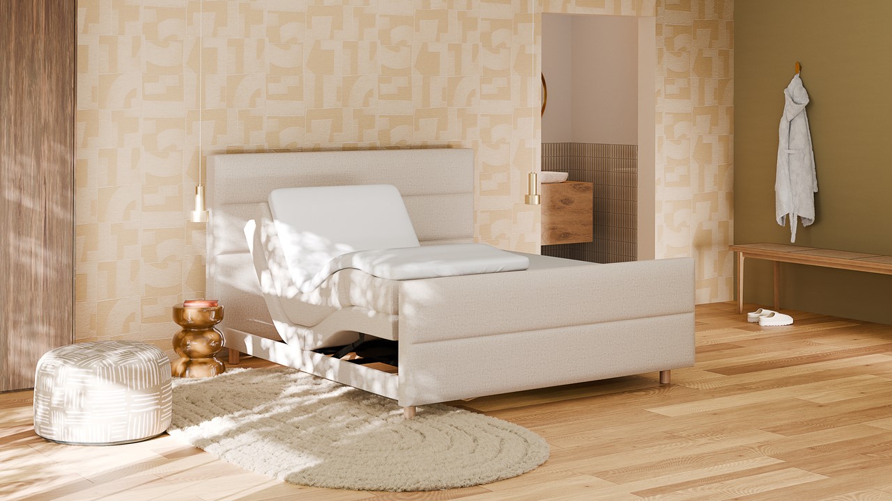 Elektrische boxspring Mica - Soft touch beige
