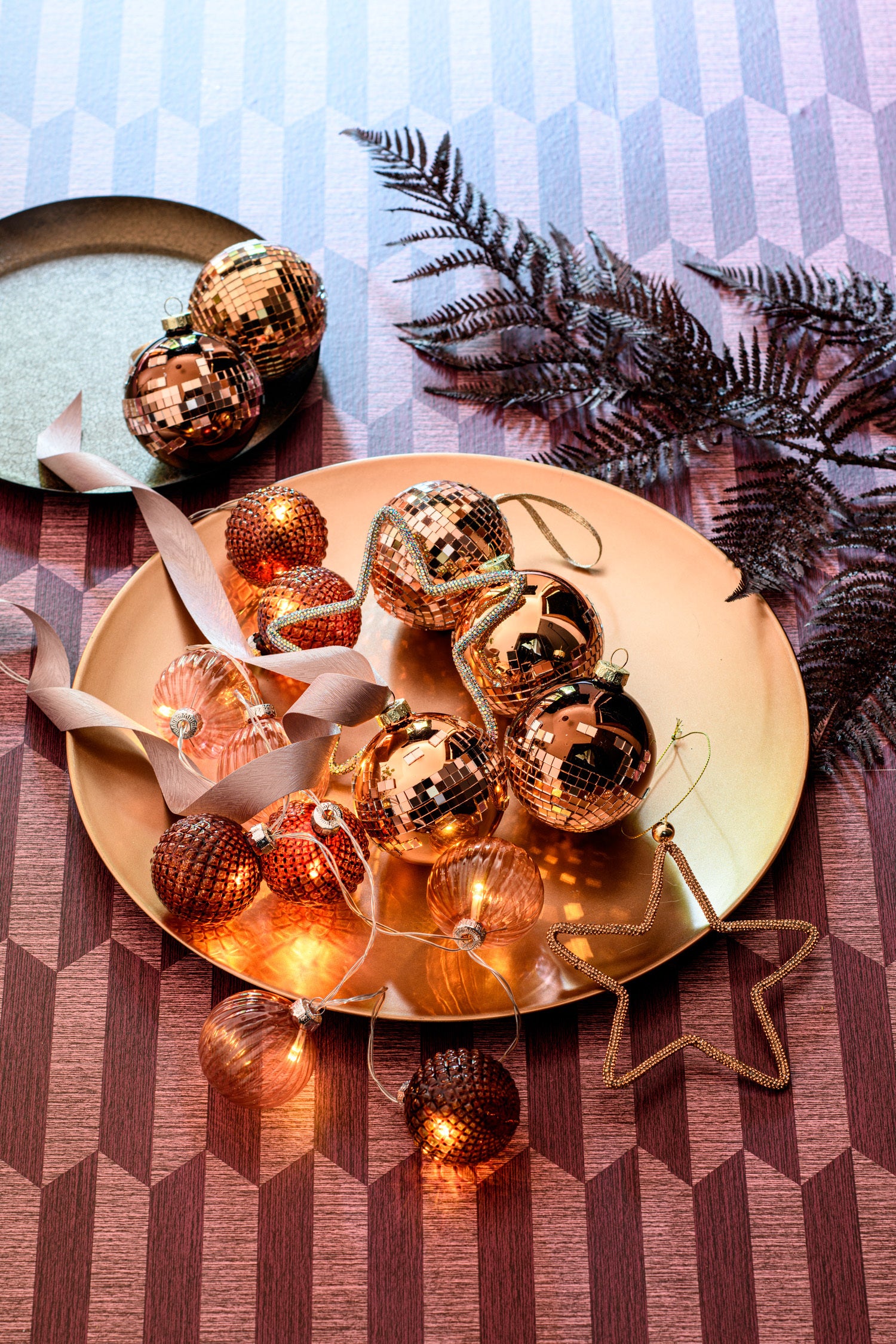 House of Seasons decoratiebord Mila brons D 40 H 2 cm