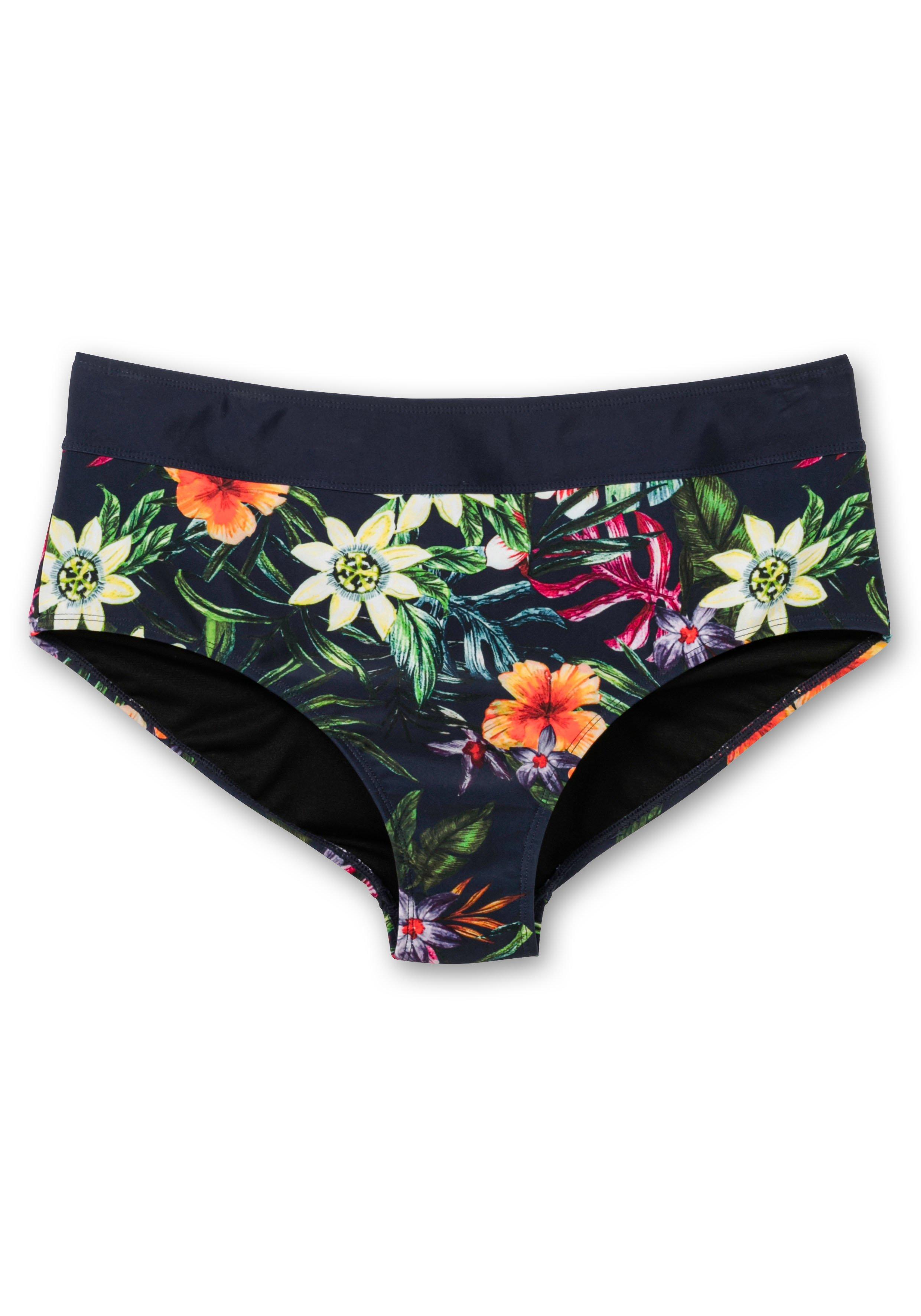 Bikinihose mit Blumendruck und Shaping-Einsatz