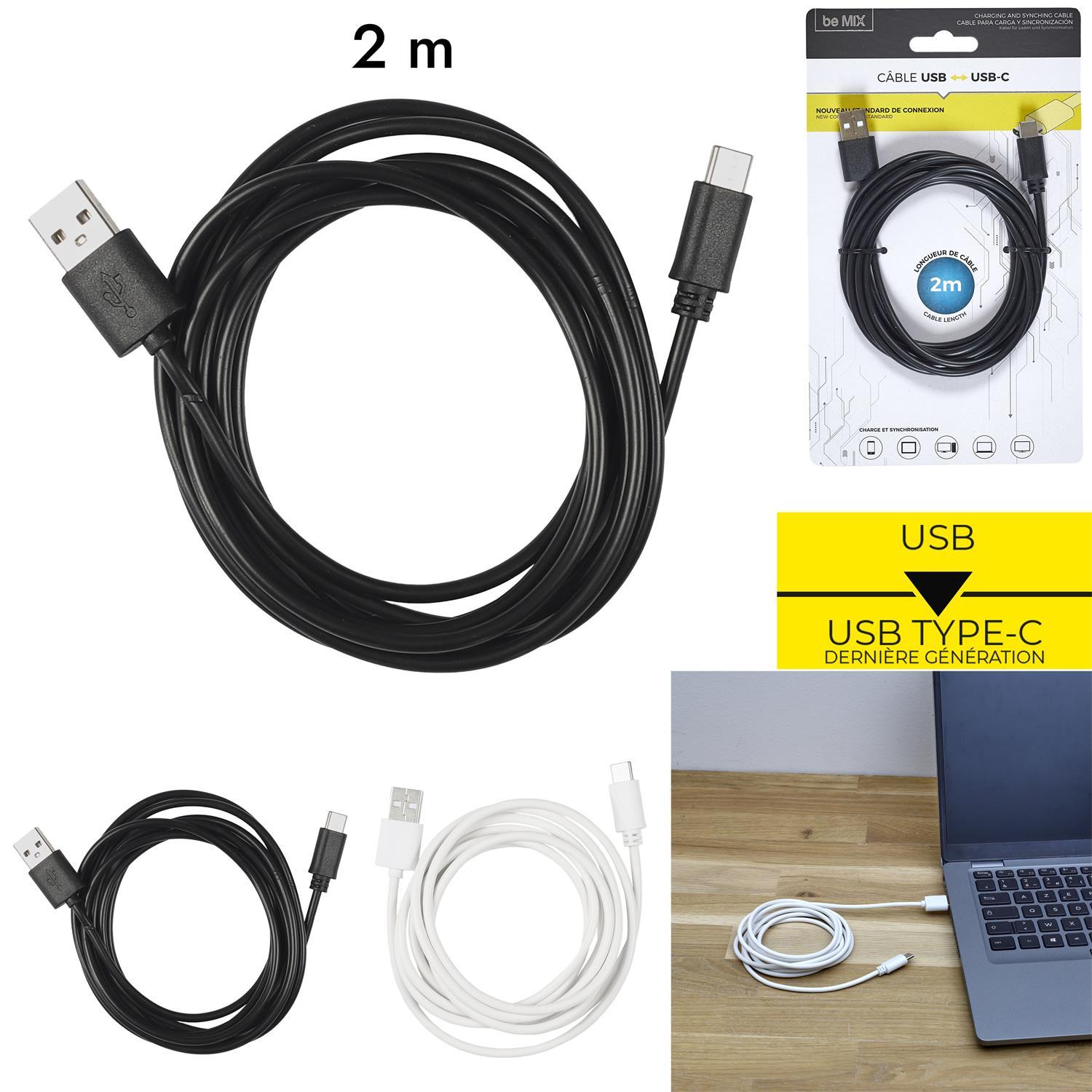 CABLE CHARGE ET SYNCHRONISATION TYPE C 2M