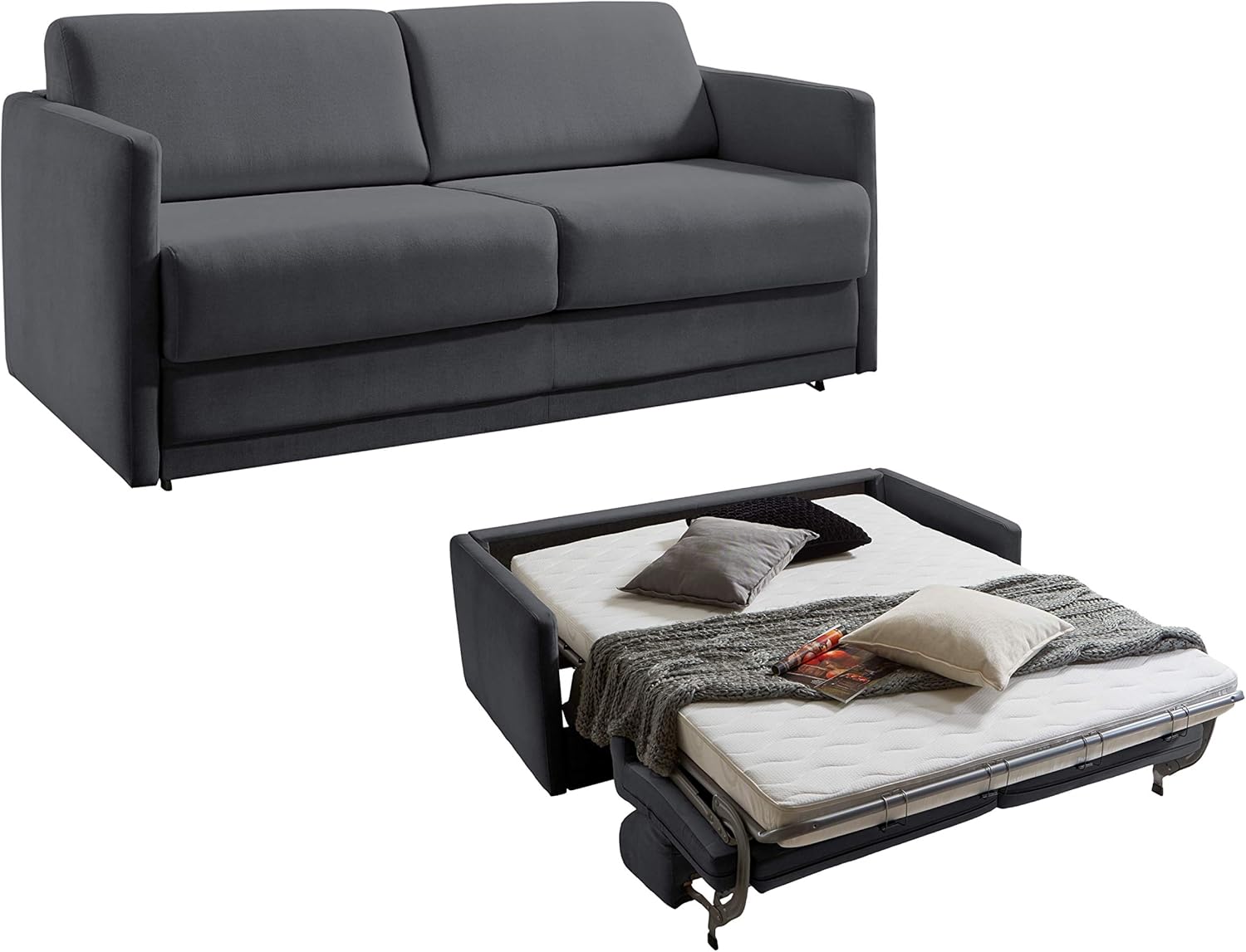 Atlantic Home Collection Schlafsofa LIMONE, hochwertig gepolstert, anthrazit