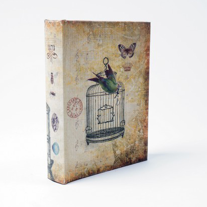Buchhülle 'Vogelkäfig', B 16 cm, H 19 cm, T 4 cm von fischer's lagerhaus