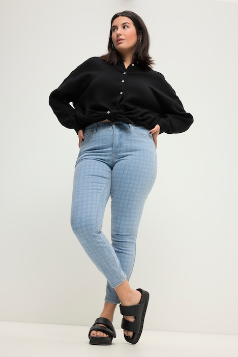 Skinny Jeans, 5-Pocket, Alloverprint