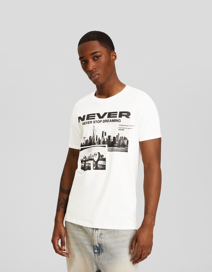 Camiseta de manga curta com estampa