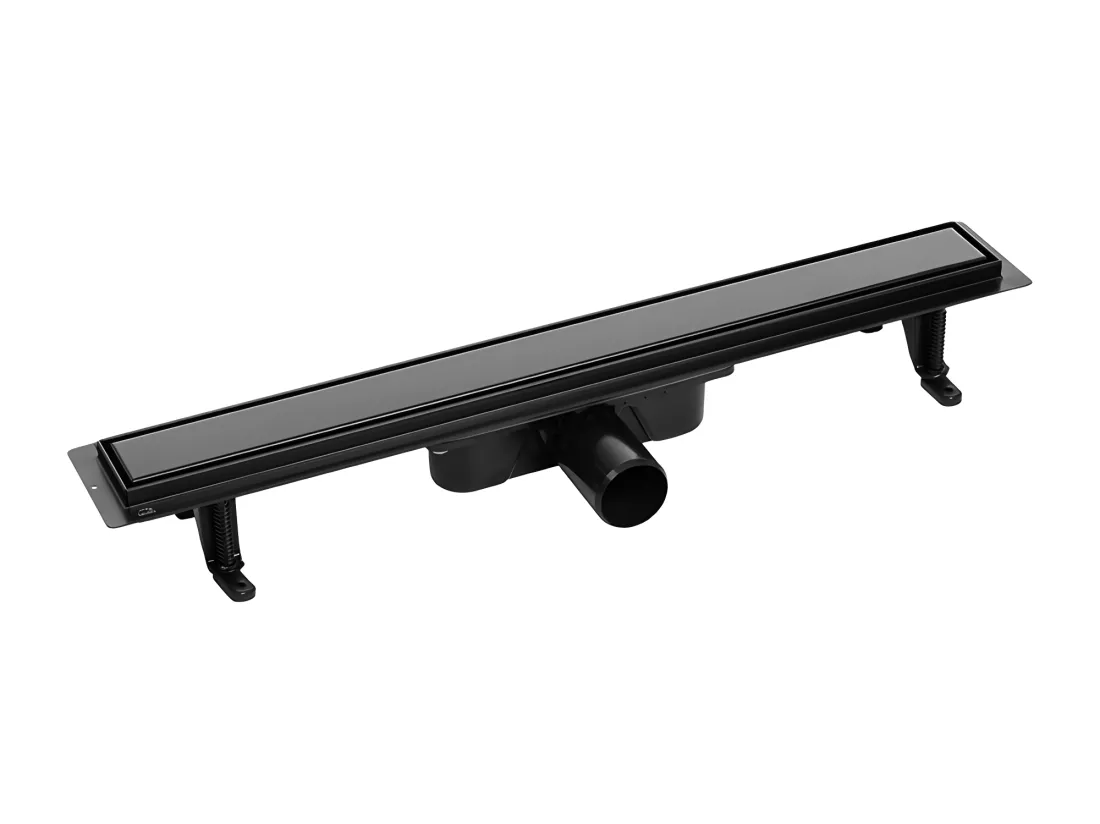 Caniveau de douche BASSO, couleur: noir, longueur:80 cm