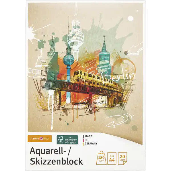 SCHREIBWELT AQUARELLBLOCK A4