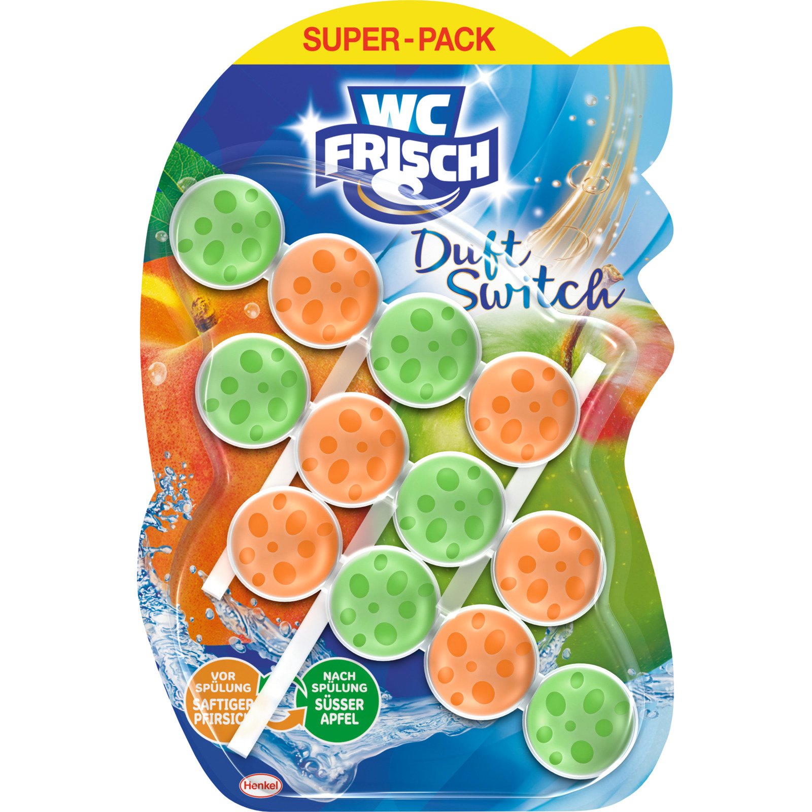 WC Frisch Duft Pfirsch/Apfel 3x50g