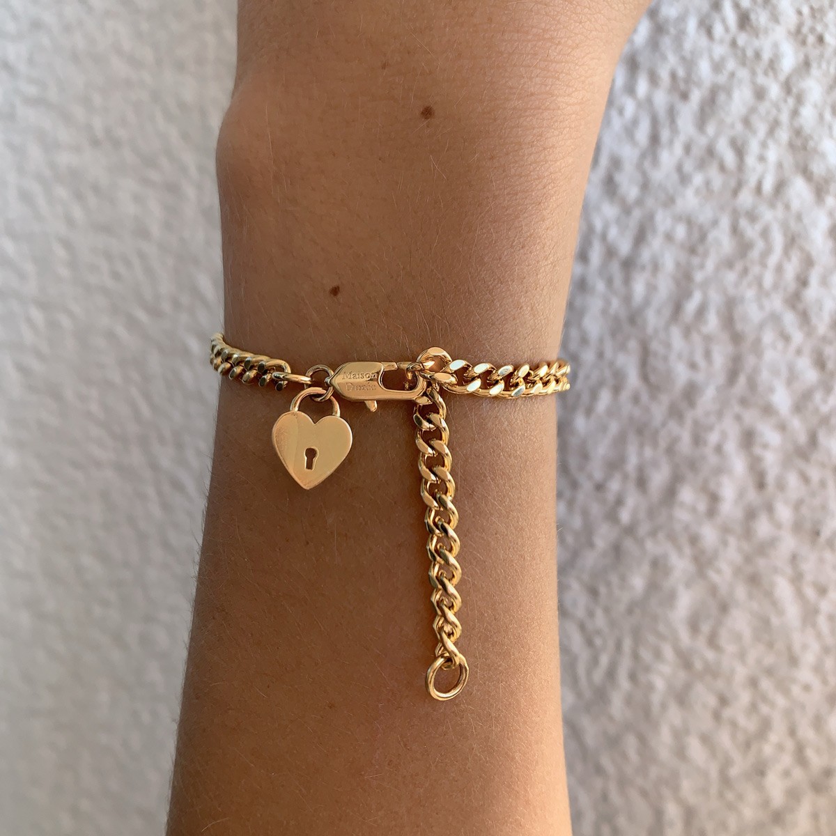 Bracelet cœur - Laiton doré or 1 micron