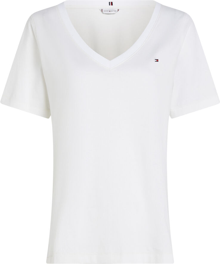 Tommy Hilfiger MODERN REGULAR FLAG V-NK SS Th optic white