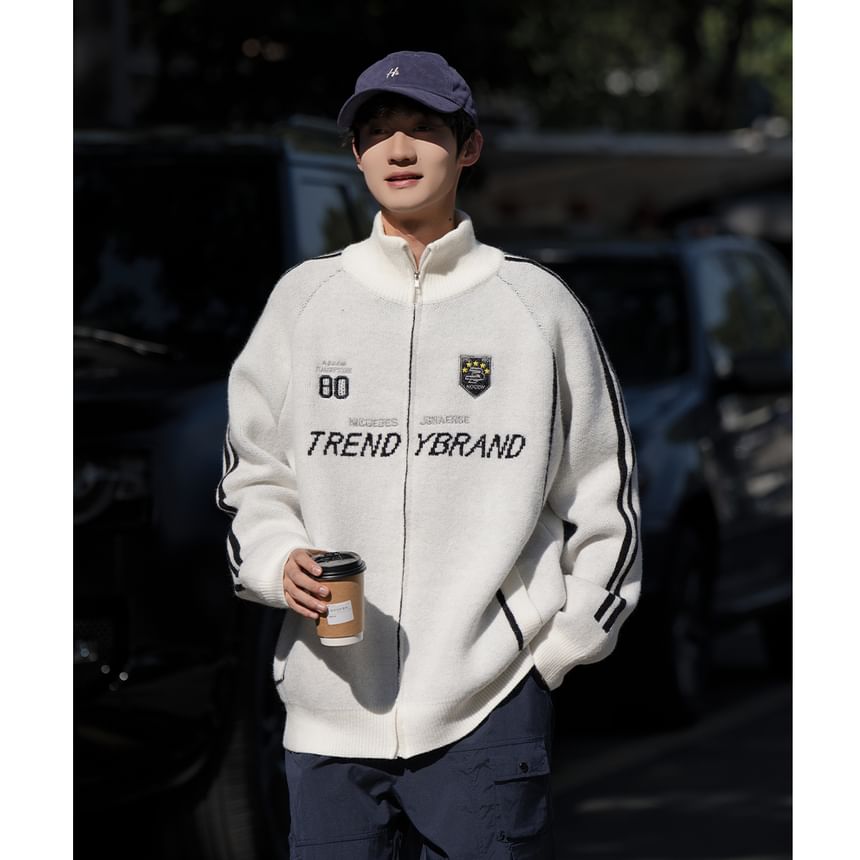 YERGO - Oversized vest met opstaande kraag en letters
