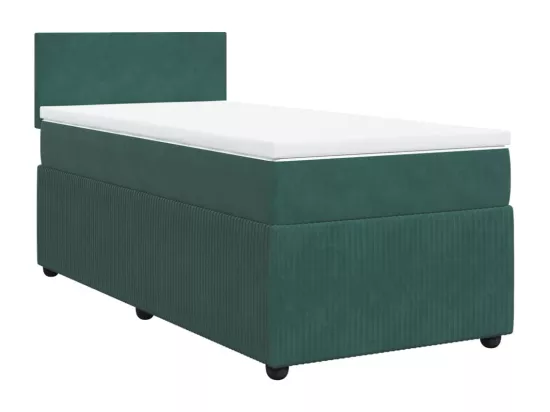 Sommier à lattes de lit avec matelas Vert foncé 90x190 cm