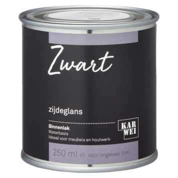 Karwei binnenlak zijdeglans zwart 250 ml