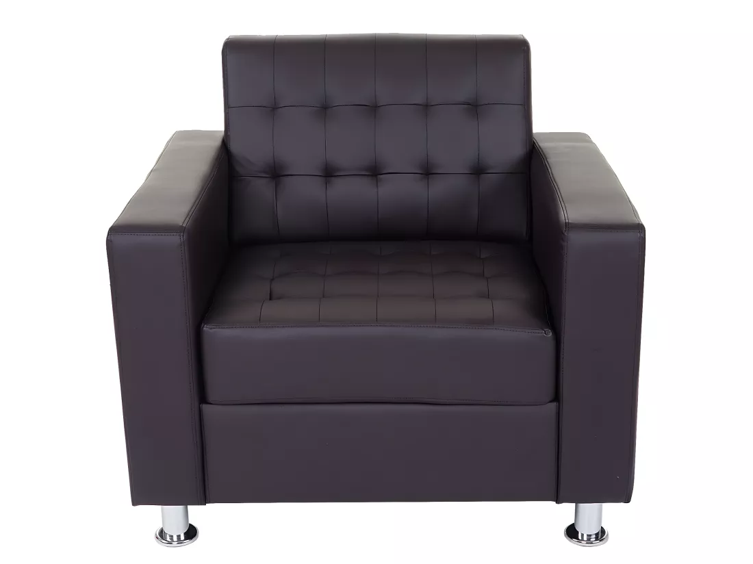 Fauteuil Pori, similicuir, café
