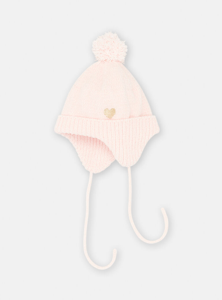 Chapka rose dragée pour bébé fille