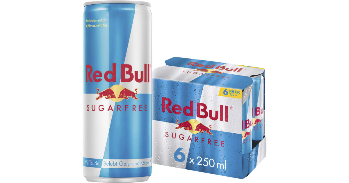 Red Bull Energy Drink Sugarfree Tray 6x 0,25 Liter Dose (Einweg)