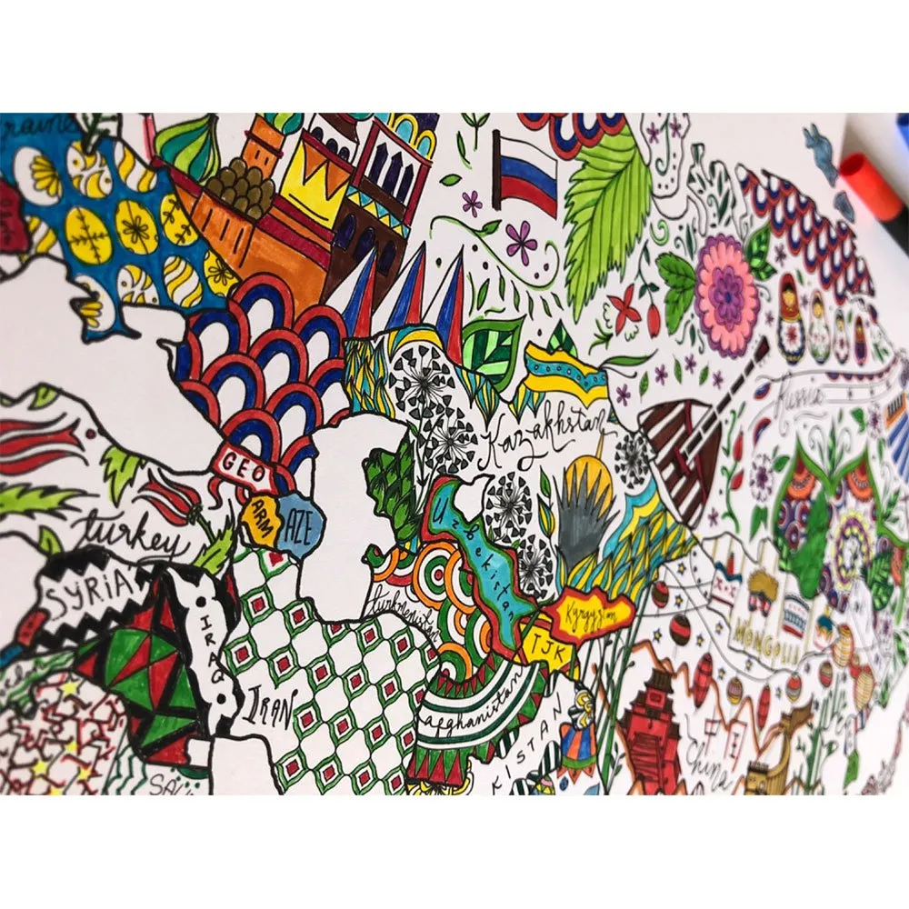 Awesome maps Coloring Karte