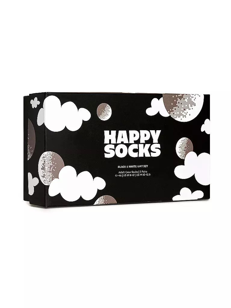 HAPPY SOCKS Herren Geschenkbox Socken BLACK & WHITE 3er Pkg 41-46 black schwarz