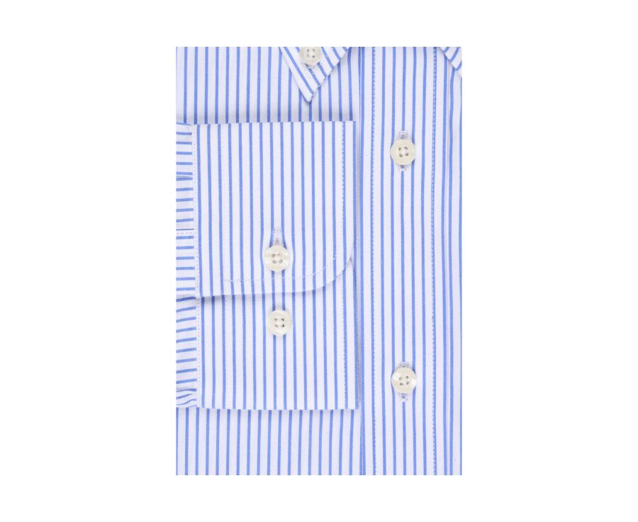 Chemise blanche rayures bleues poche poitrine - BRODERICK