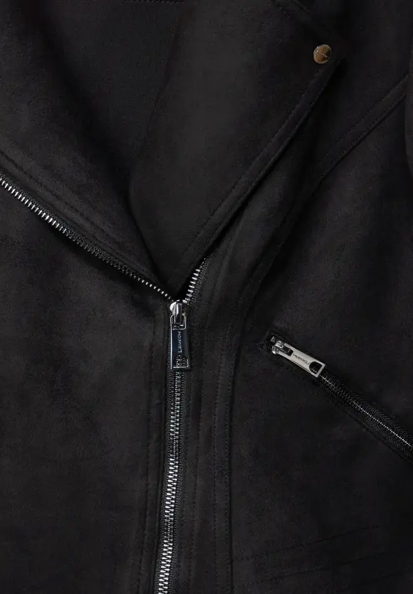 Velours Bikerjacke - Black