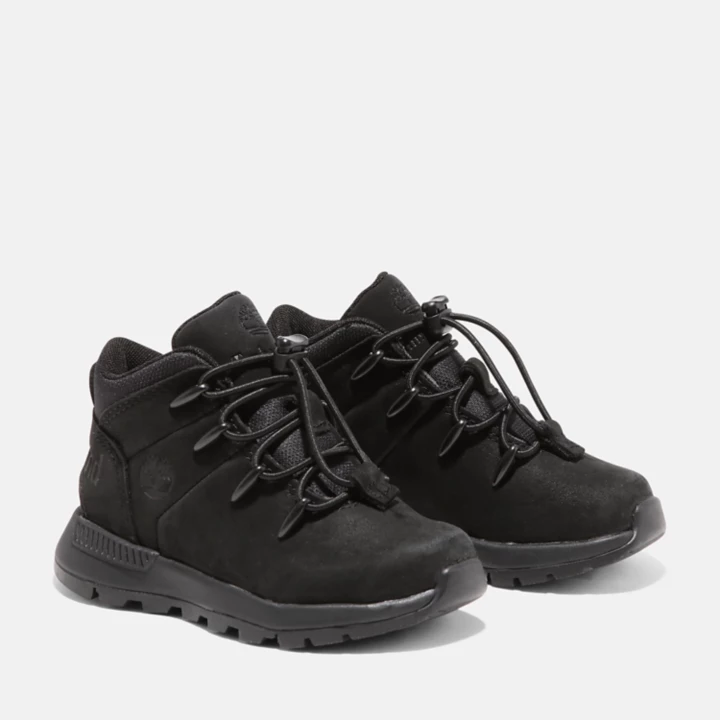 Bota de caminhada Sprint Trekker para crianças pequenas na cor preta.