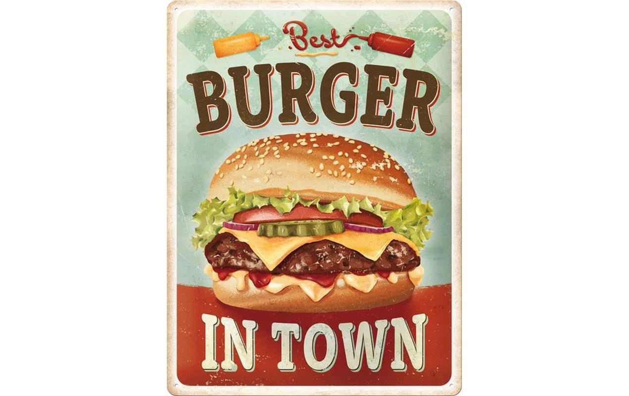 Metallschild »Nostalgic Art Best Burger in Town 30 x 40 cm, Metall«