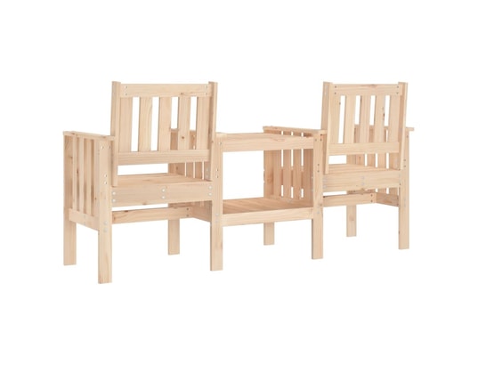 VIDAXL - Banc de jardin avec table 2 places bois de pin massif