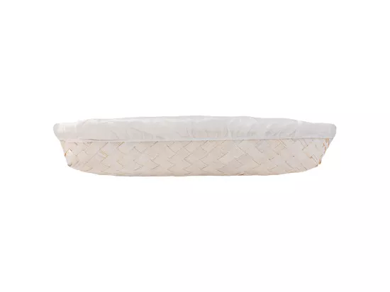 Plateau en bambou doublé blanc 50x40x8h